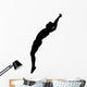 Gymnastics Backwards Leap Black Wall Decal