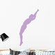 Gymnastics Backwards Leap Lavender Wall Decal