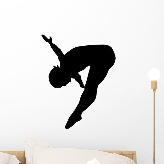 Gymnastics Silhouette Style Front Flip Wall Decal