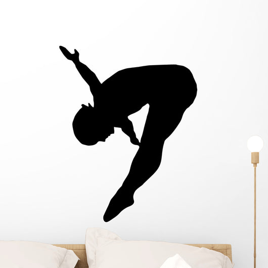 Gymnastics Silhouette Style Front Flip Wall Decal