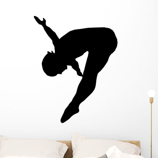 Gymnastics Silhouette Style Front Flip Wall Decal