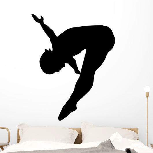 Gymnastics Silhouette Style Front Flip Wall Decal