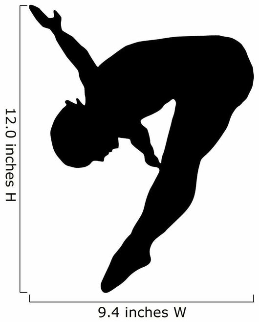 Gymnastics Silhouette Style Front Flip Wall Decal