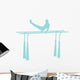 Gymnastics Parallel Bars Blue Wall Decal