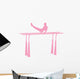 Gymnastics Parallel Bars Pink Wall Decal