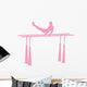 Gymnastics Parallel Bars Pink Wall Decal