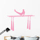Gymnastics Parallel Bars Pink Wall Decal