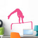 Gymnastics Silhouette Flip Pink Wall Decal