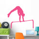Gymnastics Silhouette Flip Pink Wall Decal
