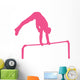 Gymnastics Silhouette Flip Pink Wall Decal