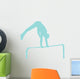 Gymnastics Silhouette Flip Blue Wall Decal