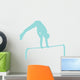 Gymnastics Silhouette Flip Blue Wall Decal
