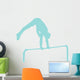 Gymnastics Silhouette Flip Blue Wall Decal