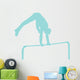 Gymnastics Silhouette Flip Blue Wall Decal