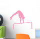 Gymnastics Silhouette Flip Pink Wall Decal