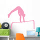 Gymnastics Silhouette Flip Pink Wall Decal