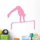 Gymnastics Silhouette Flip Pink Wall Decal