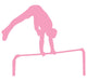 Gymnastics Silhouette Flip Pink Wall Decal