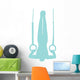 Gymnastics Silhouette Olympic Blue Wall Decal