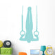 Gymnastics Silhouette Olympic Blue Wall Decal