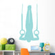 Gymnastics Silhouette Olympic Blue Wall Decal