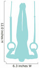 Gymnastics Silhouette Olympic Blue Wall Decal