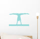 Gymnastics Silhouette Splits Blue Wall Decal