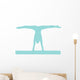 Gymnastics Silhouette Splits Blue Wall Decal