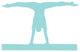 Gymnastics Silhouette Splits Blue Wall Decal