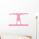 Gymnastics Silhouette Splits Pink Wall Decal
