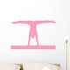 Gymnastics Silhouette Splits Pink Wall Decal