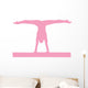 Gymnastics Silhouette Splits Pink Wall Decal