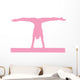 Gymnastics Silhouette Splits Pink Wall Decal