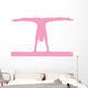 Gymnastics Silhouette Splits Pink Wall Decal