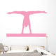 Gymnastics Silhouette Splits Pink Wall Decal