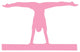 Gymnastics Silhouette Splits Pink Wall Decal