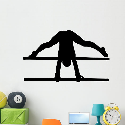 Gymnastics Silhouette Style Front Flip Parallel Bars Wall Decal