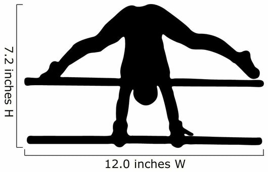 Gymnastics Silhouette Style Front Flip Parallel Bars Wall Decal