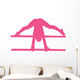 Gymnastics Parallel Bars Pink Wall Decal