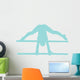 Gymnastics Silhouette Parallel Blue Wall Decal