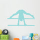 Gymnastics Silhouette Parallel Blue Wall Decal
