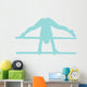 Gymnastics Silhouette Parallel Blue Wall Decal