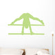 Gymnastics Silhouette Parallel Green Wall Decal