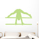 Gymnastics Silhouette Parallel Green Wall Decal