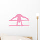 Gymnastics Silhouette Parallel Pink Wall Decal
