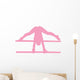 Gymnastics Silhouette Parallel Pink Wall Decal