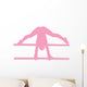 Gymnastics Silhouette Parallel Pink Wall Decal