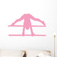 Gymnastics Silhouette Parallel Pink Wall Decal
