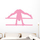 Gymnastics Silhouette Parallel Pink Wall Decal