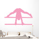 Gymnastics Silhouette Parallel Pink Wall Decal